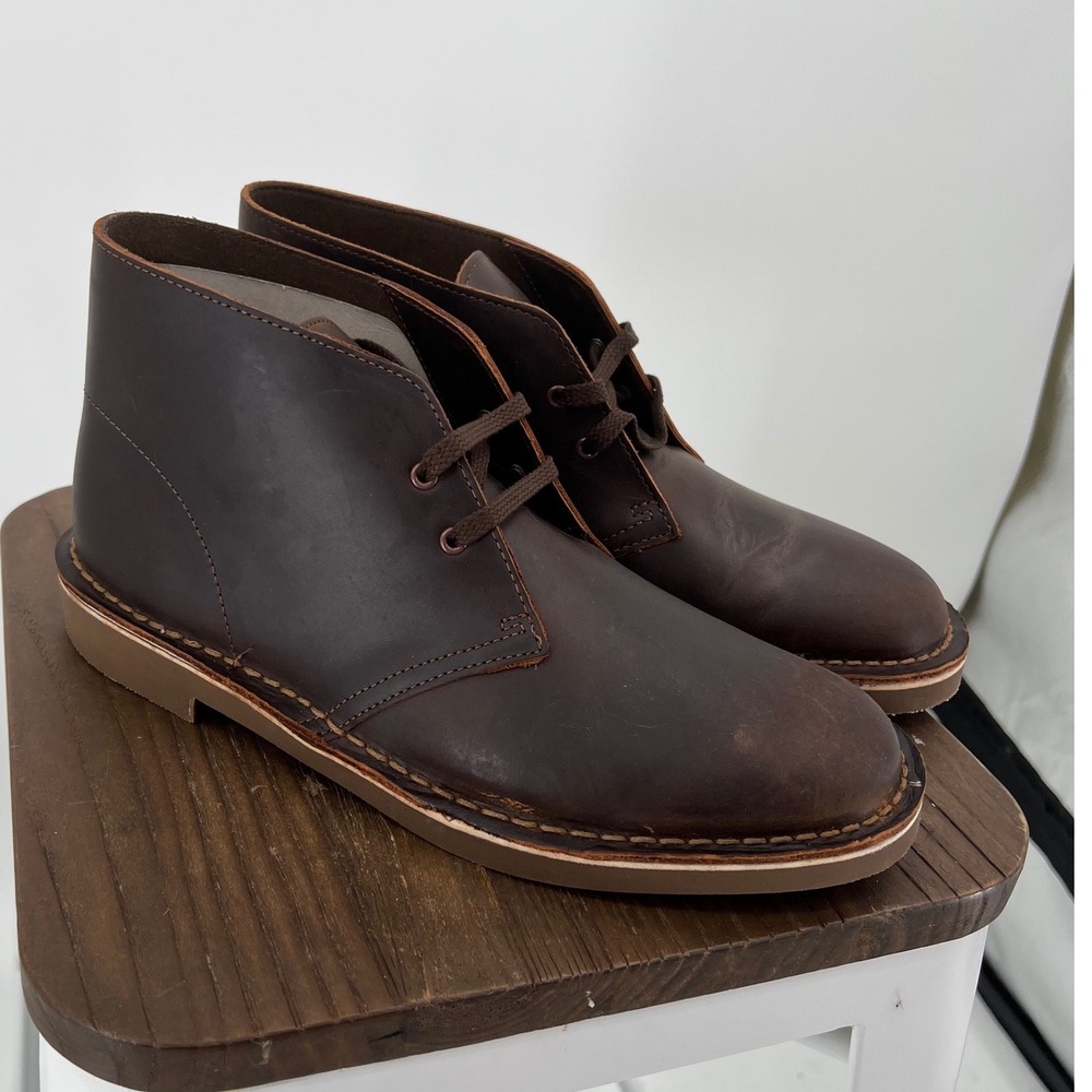 Clarks Bushacre 2 Mens Dark Brown Leather Chukka Boots Size 9 Wide 260341353090
